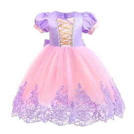 Lito Angels Princess Rapunzel Costume Dress Fancy Dress for Toddler Girls Size 3-4 Years 104 Purple (Tag Number 110)