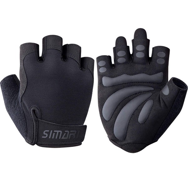 SIMARI Muscle Training Gloves with Wrist Stabilizers (M, 905 Black)