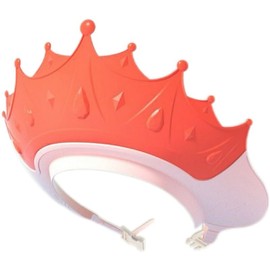 Shower Cap Shield Bathing Cap Safe Protection Bath Cap Crown Shower Cap for Protector Head Eye Ear Shampoo Caps Visor Hat (Red, One Size)