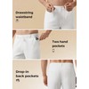 Willit Men's Linen Pants Beach with Pockets White 34W x