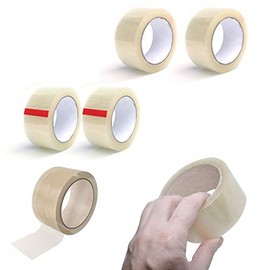 6 Rolls Extra Strong Extra Sticky General-Purpose Sealing Clear Transparent Packing Parcel Sellotape Tape Easy Tear 48mm x 66mm