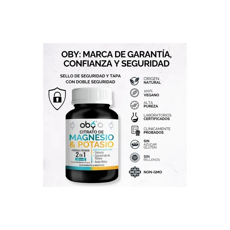 Citrato Magnesio Y Citrato Potasio | Curcuma, Extracto Platano, Acido