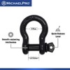 MichaelPro 3" x 20' Heavy Duty Tow Strap with D-Ring