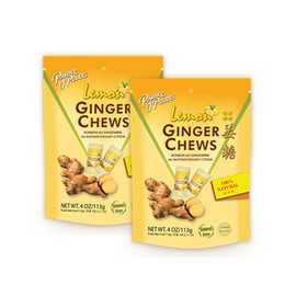 Prince of Peace Ginger Chews With Lemon, 4 oz. Candied Ginger Lemon Candy - 2 Pack