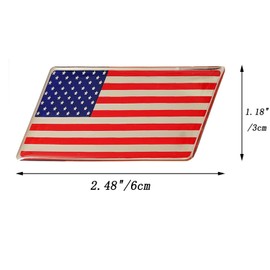 OnlyYou.X USA Flag Emblem American Flag Badge Decal 3D Sticker Fit for Universal Cars 1 Piece PXSBX0011 Metal Chrome with Red