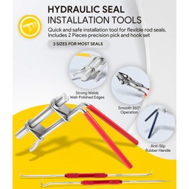 5 Pack Hydraulic Seal Installation Tool Kit, Hydraulic Cylinder Piston Repair Seal Tools, U-Cup Rod Seal Installation Tool Kits, Upgraded Seal Twistor Install Tool Set with Pick and Hook Set