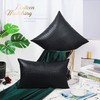 BRAWARM Faux Leather Pillow Covers 12 X 20 Inches, Black