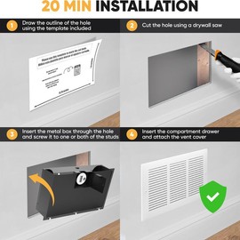 Elder Welder Hidden Wall Safe with Air Vent Cover | Easy to Install | Combination Lock | Fits Perfectly Between 16" Studs