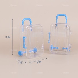 AUEAR, 12 Pack Mini Suitcase Boxes Plastic Candy Box Small Reception Gift Box Travel Case for Wedding Party Decoration (Clear Blue)