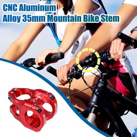 X AUTOHAUX CNC Aluminum Alloy 35mm Mountain Bike Stem for Most Bicycle Road Bike Mountain Bike Cycling Handlebar Accessories Red