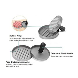 Burger Press Patty Maker, Non-Stick Burger Press Aluminum Hamburger Patty Maker with 100 Patty Papers for BBQ Grill,Barbecue Grilling Accessories and Kitchen Tool