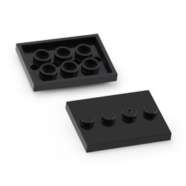 120pcs Black Plates Parts Tile Modified 3x4 with 4 Studs in Center Compatible with Figure Display Base Collector Series Pack Set 88646