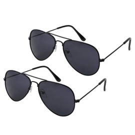 Wodison Classic Kids Sunglasses for Boys Girls Bulk Reflective Metal Frame Children Eyeglass 2 Pack(Black)