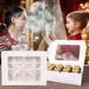 Rarapop 6 Pack Cupcake Boxes Hold 12 Standard Cupcakes, Food