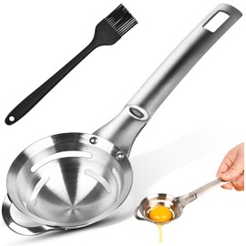 BooMetCheer Stainless Steel Egg Yolk White Separator for Raw Eggs,6-Hole Design, Quick Egg Yolk & White Separation, Kitchen Tool for Cooking & Baking