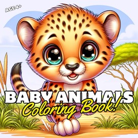 Cute Baby Animals Coloring Book for Kids 4+ Boys & Girls: Color the Animal Kingdom & for Hours of Easy Family Friendly Fun!