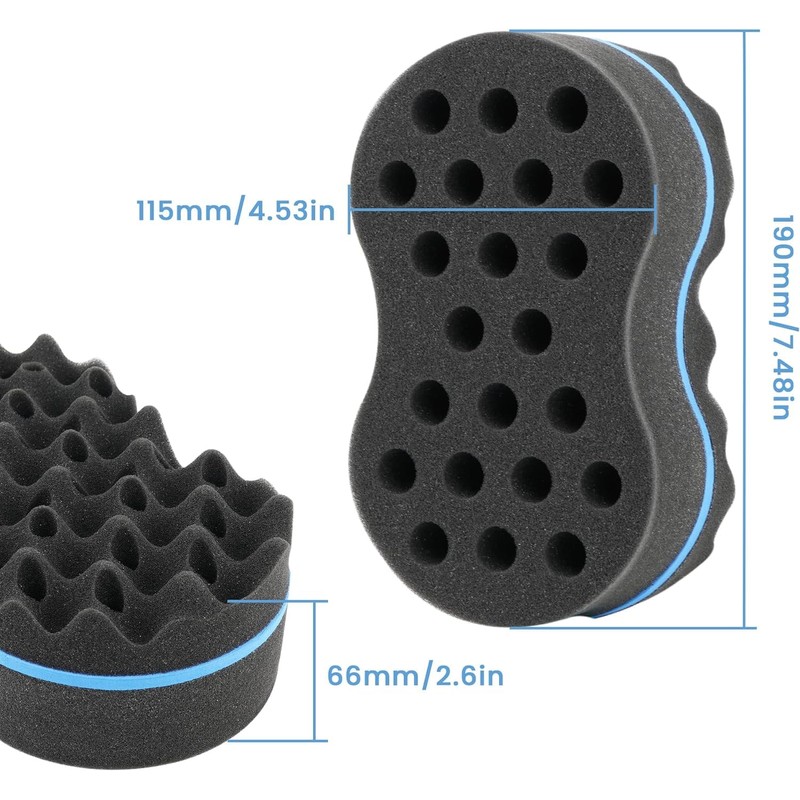 Beauty7 Twist Afro Hair Wide Tooth Hair Brush Double Sided