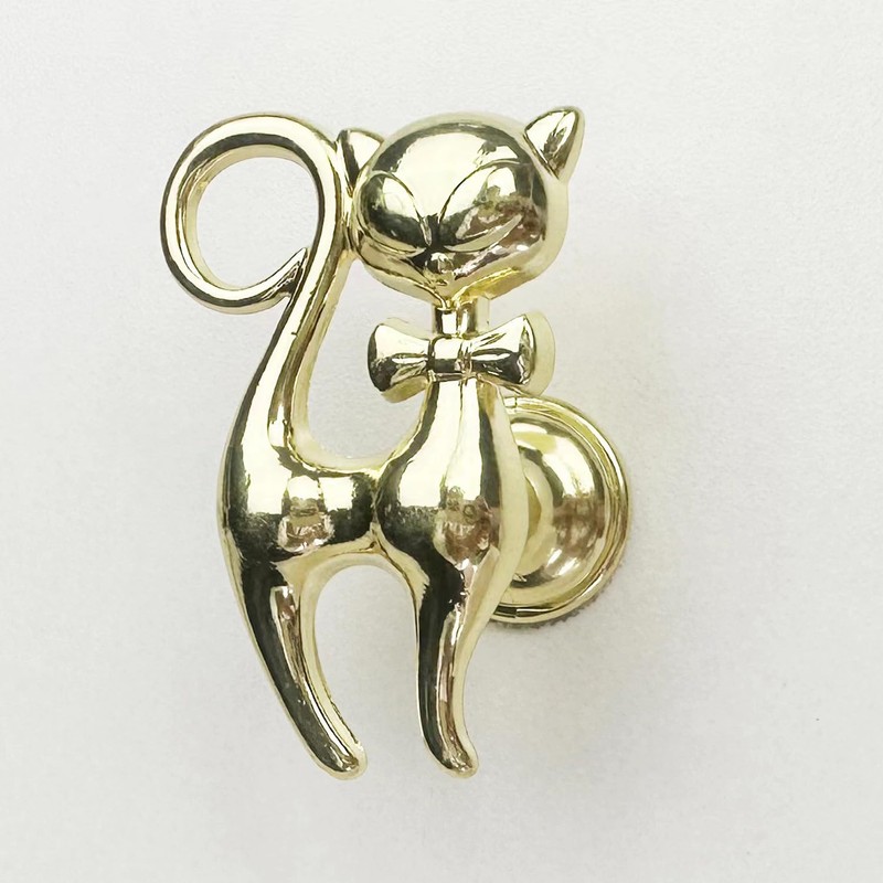 YEZILUU 2 Pack Kitty cat Cabinet knobs Bathroom Drawer knobs