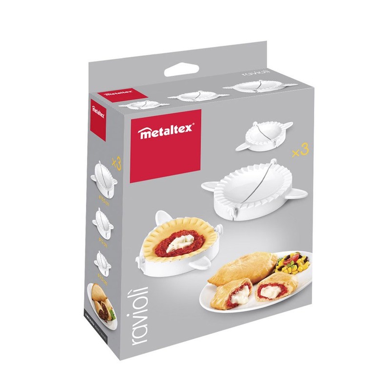 Metaltex Ravioli Presses, White, Set of 3, 9 cm Diameter-12/15.5