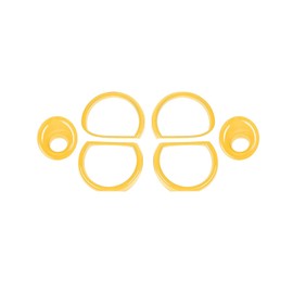 PDKLIN for Challenger Headlight Cover Fog Light Trim Fit for Dodge Challenger 2015 up Yellow Exterior Accessories 6pcs