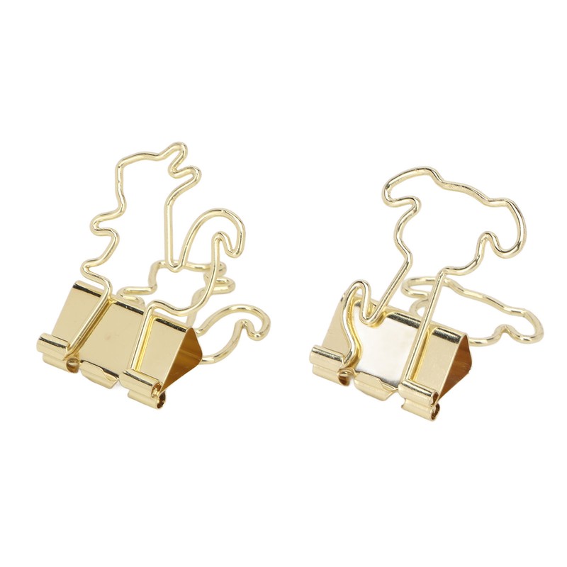 100Pcs Binder Clips Cute Animal Shaped Handle Sturdy Metal Multi