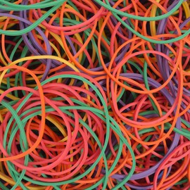 YOUOWO Rubber Bands Rubber Bands #16,#18,#19,#32,#33,#64 6 Different Sizes Total Weight 227g Color Rubber Bands Multicolor for Office School Home Strong Elastic Band Loop Office