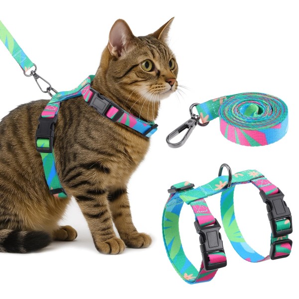 Wanmu Cat Harness and Leash Set, Adjustable Soft Cats Escape