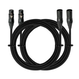 Premium XLR to XLR Cable 6 ft Noise-Canceling Wire Connector, Kevlar-Reinforced & Nylon Braided 3 Pin XLR Cables (OFC) Balanced Male to Female Mic/Microphone Cord for Speaker Mixer,Studio,PA System