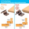 SHUTTLE GENIUS 1/2 Inch Overlay Cabinet Hinges, Antique Copper, 50