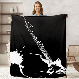 keepitcozi - Manta de regalo para amantes de la guitarra, manta de guitarra musical, regalos de graduación para profesores, estudiantes, decoración de la habitación del hogar, manta suave de franela