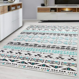 Hafaa Rugs Living Room - Rug for Bedroom Soft Touch Premium Quality Geometric Pattern Printed Area Rug Traditional Floor Carpet (60x110cm, Zuri)