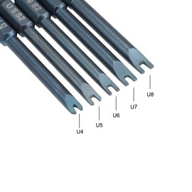uxcell U-Shaped Bits Set 5pcs 1/4 Inch Hex Shank Magnetic U4 U5 U6 U7 U8 Screwdriver Bit Set 65mm Length S2 Screw Driver Kit Tools