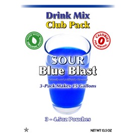 GramZero Sour Blue Blast Zero Calorie Sugar Free Drink Mix, Great For Nutrition Club Loaded Tea, Stevia Sweetened