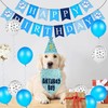 Dog Birthday Bandana Set, Blue Birthday Boy Decorations, HBD Party