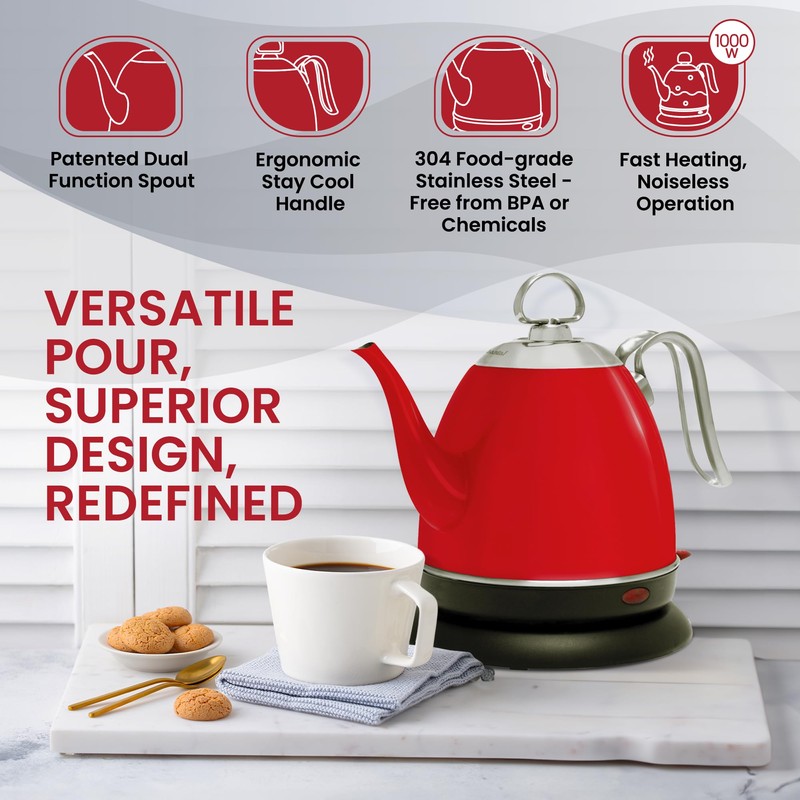 Chantal Mia Electric Kettle, 32 oz (Red)