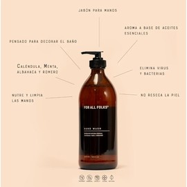 Jabón Manos Caléndula Albahaca Romero Hidratante Todo Tipo Piel Aroma Fresco Relajante 500ml