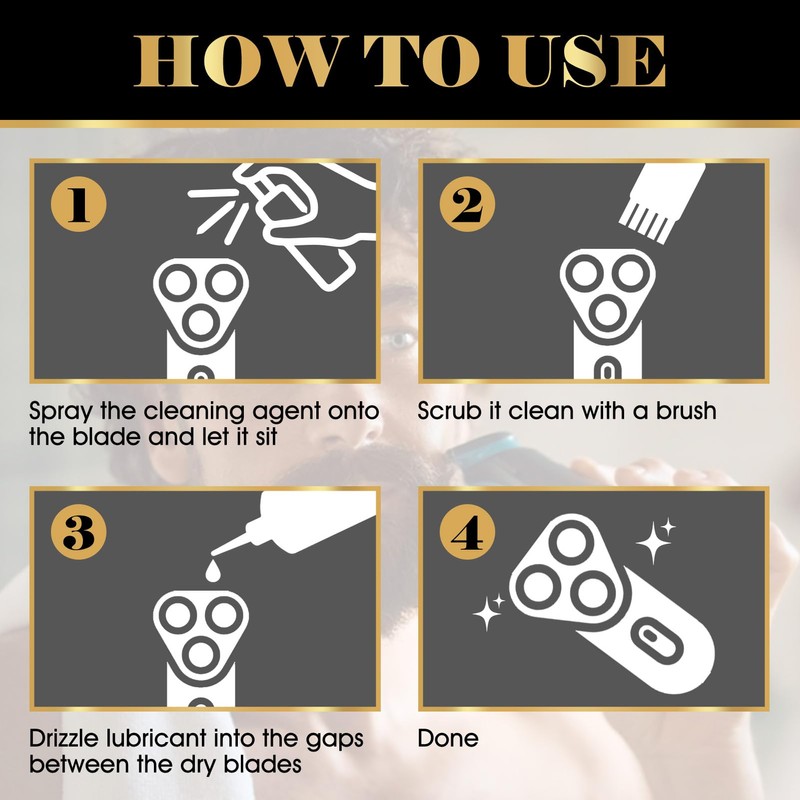 Razor Cleaner, Shaver Oil,120ml Clipper Oil and 100ml Cleaner