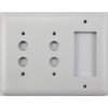 Classic Accents Rounded White Switch Plates - (3 Gang Combo