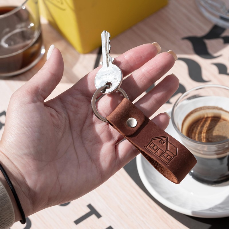 Leather Keychain Favorite for Men, Keyring Gift for Women &