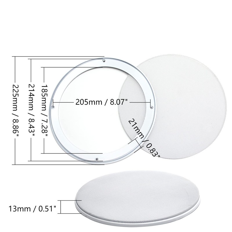 Fielect 9inch /225mm Speaker Grill Mesh Decorative Circle Woofer Guard