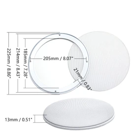 Fielect 9inch /225mm Speaker Grill Mesh Decorative Circle Woofer Guard Protector Cover Audio Accessories White Metal Trim