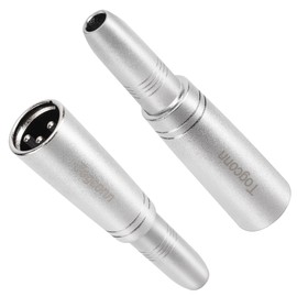 Togconn 1/4" TRS to XLR Adapter 2 Pack, 6.35mm Female to Male Connector, 1/4 Inch TRS Female to XLR Male Adapter