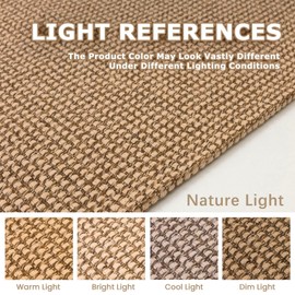 KOZYFLY Area Rug Runner Sets of 2 Pcs 2x3 and 2x6 Washable Kitchen Rugs Non Slip Rubber Backed Hallway Rug Woven Cotton Entrance Rugs for Front Porch Bathroom Kitchen Bedroom, Tan/Orange/Brown