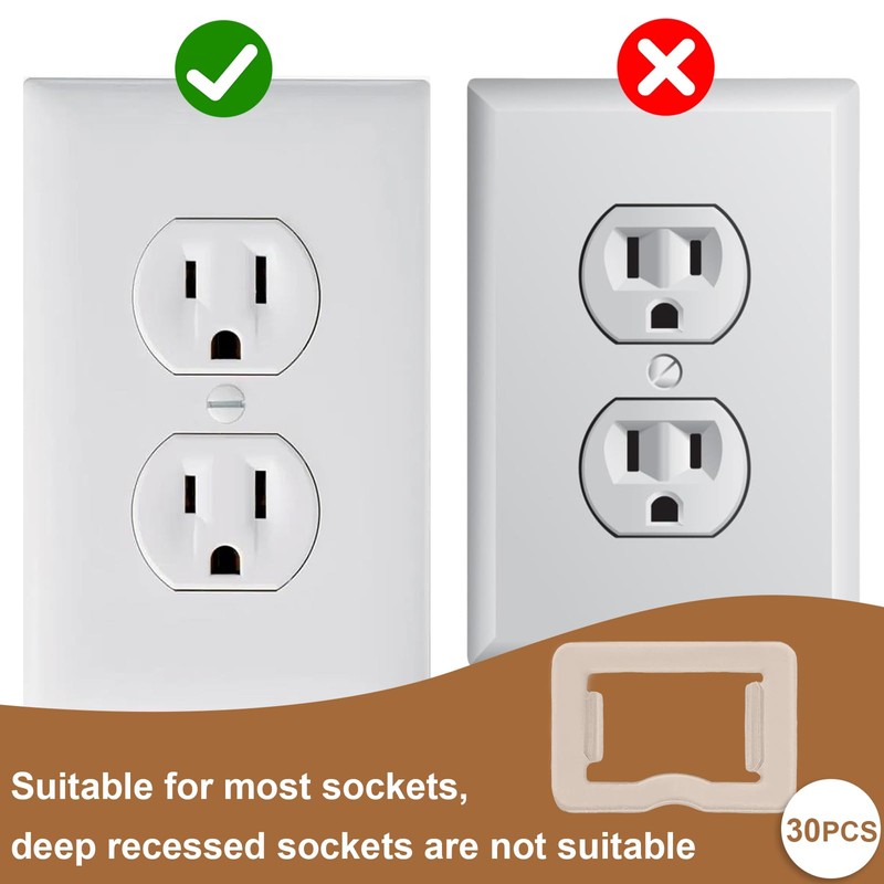 30 Pack Loose Outlet Plug Fix - Secure Plug Lock
