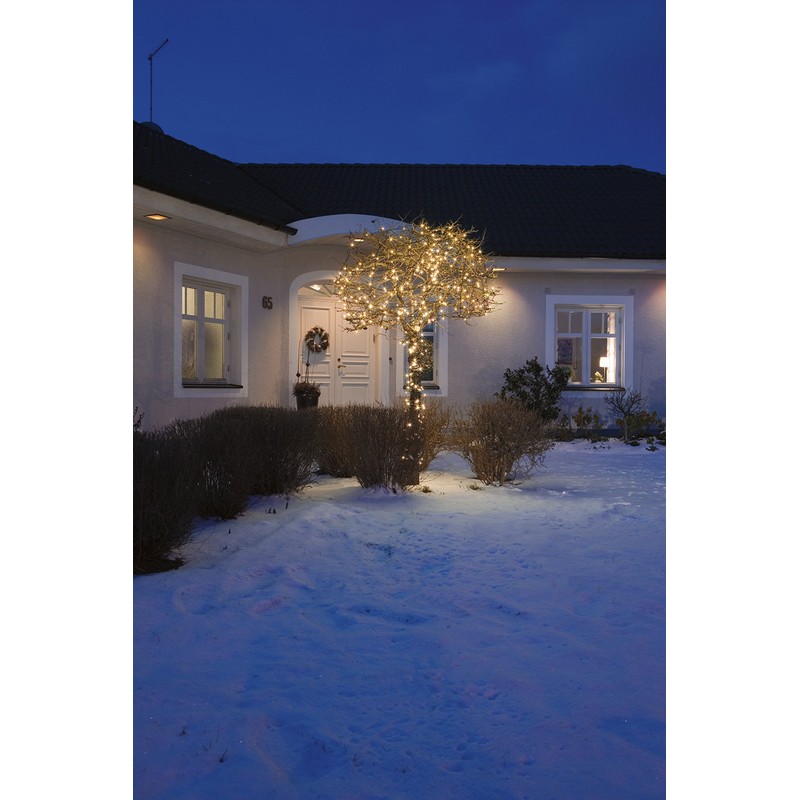 Konstsmide LED Lichterkette, mit Glimmereffekt, 160 bernsteinfarbene Dioden (80 glimmend),