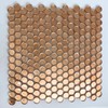 Tenedos HTC200 Copper Penny Round Glass Mosaic Tile, Copper Finish,