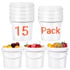 ASEVAT Clear Plastic Bucket with Lids and Handles, Reusable Food