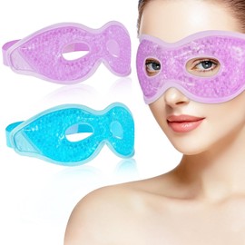 Pack of 2 Eye Mask Cooling Gel Cooling Mask Warm Eyes Cooling Glasses Cooling Reusable Cooling Eye Mask (Purple)