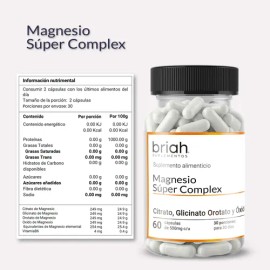 Magnesio Súper Complex  Vitamina B6 Relajación 60 Capsulas                                                                                            