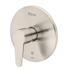 Pfister Pfirst Modern Valve Trim Only (Valve Body Sold Separately), Single Handle, 1-Hole, Brushed Nickel Finish, R89040K